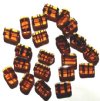 20 18mm Topaz Tortoise Chiclet Glass Beads